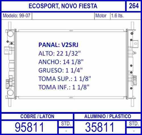 Radiador Ford Ecosport 1.6 Lts 2004 2005 2006 2007