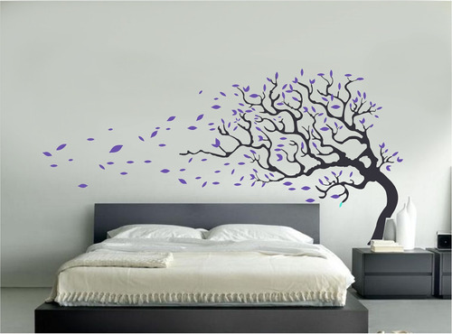 Vinilo Pared Arbol Al Viento 2 Decoración Wall Stickers