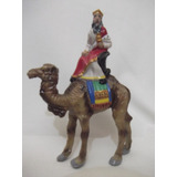 B. Antigo - Rei Mago A Camelo Figura Presépio Papel Machê C6
