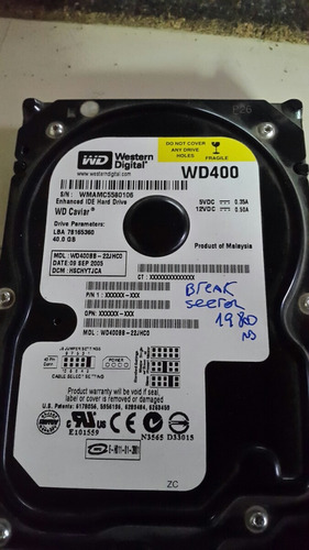 Disco Rigido Western Digital Wd400 Bb-22jhc0 (leer Detalles)