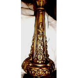 Antiguo Candelabro Labrado Vela  Flores  