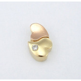 Pingente 2 Coracões Ouro Amarelo E Rose18k Com Diamante!!