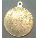 Medalla Plata Religiosa Cruz Jesus Cristo Lima Peru 1900