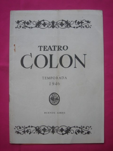 Programa Teatro Colon Temporada 1946 - Vidala