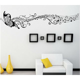 Vinilo Pared Mariposa Musical Decoración Wall Stikers