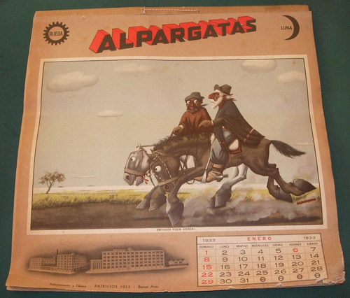 Almanaque Molina Campos Fabrica Alpargatas Año 1933