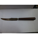 Antiguo Cuchillo Carne/asado,acero Inox,mango Madera,31cm