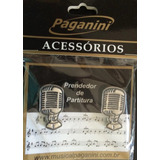 Paganini Prendedor Partitura Clipets Microfone Ppt086 Metal