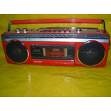 Radio-grav. Sharp Qt-12 - 4 Fxs -  Vermelho - Impecavel - Ok