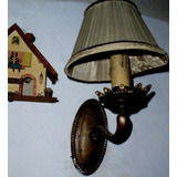 Antiguo Aplique Candelabro  Pared 1 Luz Bronce Platito -