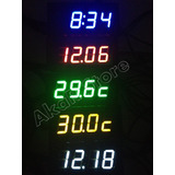 Voltímetro Relógio Termômetro Digital 12v 24v Dc Som Bateria