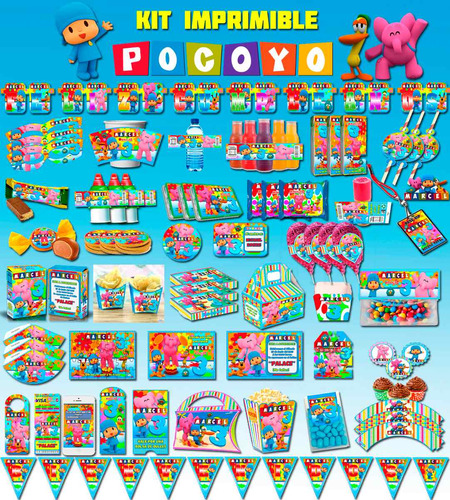 Kit Imprimible Editable Pocoyo + Candy Bar (mesa De Dulces)