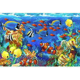 Painel Decorativo Festa 2,5x1,5m Fundo Do Mar Oceano (mod4)