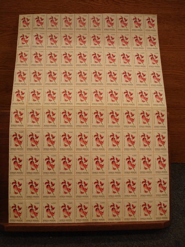 Estampillas Plancha Completa $ A 0,10 Ceibo 1985