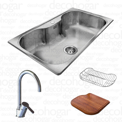 Bacha Cocina Johnson Luxor Si85 + 2 Acc Y Griferia Cjn3068