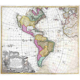 Lienzo Canvas Arte Mapa Continente América 1746 50x58