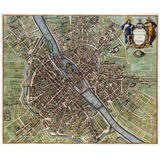 Lienzo Canvas Arte Plano Mapa Antiguo París 1657 50x60