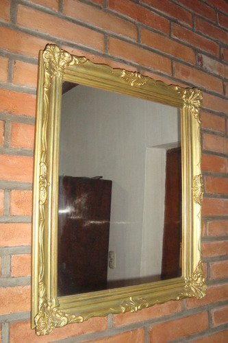 Espejo Antiguo Estilo Frances Dorado Verdoso, Muy Lindo