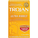 Trojan Ultra Condom Estimulaciones Acanalado Spermicidal 12 