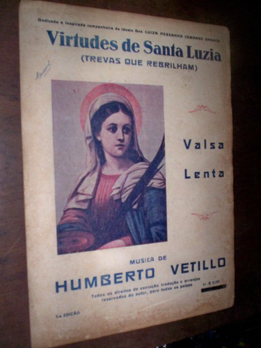 Partitura Virtudes De Santa Luzia Humberto Vetillo