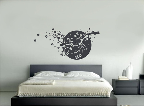 Vinilo Pared Luna Y Árbol Decoracion Wall Stickers