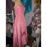 Vestido De Fiesta Rosa  Talle M Con Vuelo Espectacular