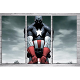 Cuadros Avengers Capitan America Iron Man Infantiles 90x57 