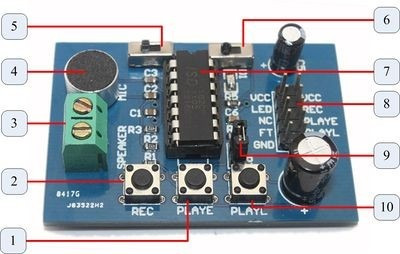 Isd1820 Grabador  Reproductor Audio Ideal Arduino Pic Diy