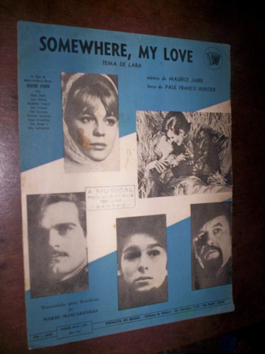 Partitura Acordeão Somewhere My Love 1965