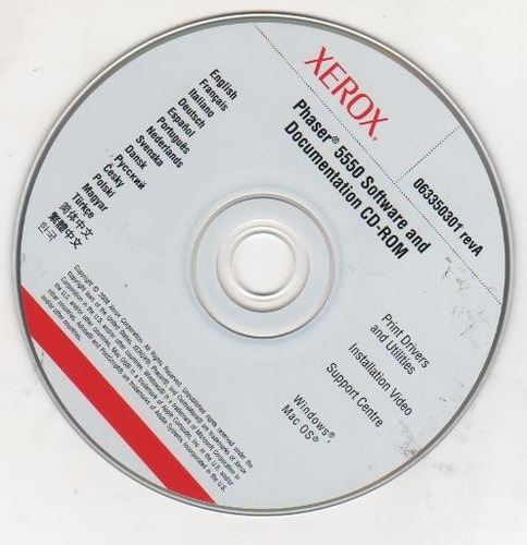 Cd De Instalação Para Impressora Xerox Phaser 5550
