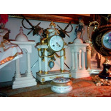 Reloj Péndulo  Mesa Frances Antiguo 1880 Marmol Guarnicion