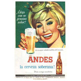 Carteles Antiguos Chapa Gruesa 60x40cm Cerveza Andes Dr-220