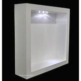 Nicho Duplo Quadrado Pintado Com Led 40x40x10 Mdf Madeira