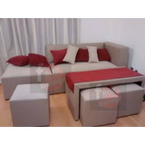 Sillon Esquin + Camast + Mes+ 2puf +3 Almoh Chenille Y Eco