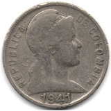 5 Centavos 1941 Números Grandes Medellín