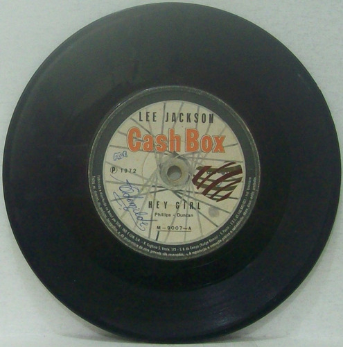 Compacto Vinil Lee Jackson - Hey Girl - 1972 - Cash Box