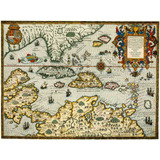 Lienzo Canvas Arte Mapa Indias Occidentales 1594 50x67