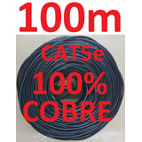 Cabo Rede Cat5e 100% Cobre Preto 100m Internet Pronto Uso