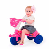 Triciclo Infantil Feminino Fofete Com Cestinha Na Cor Rosa