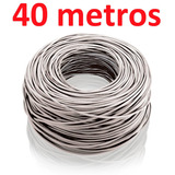 Cabo Rede Cat5e Branco 40m Metros Internet Pronto Usar Uso