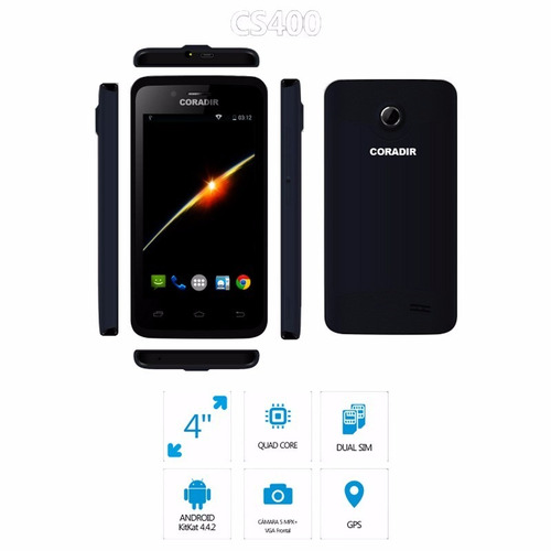 Celular Coradir Cs400 Libre Camara Frontal, Android 4.4