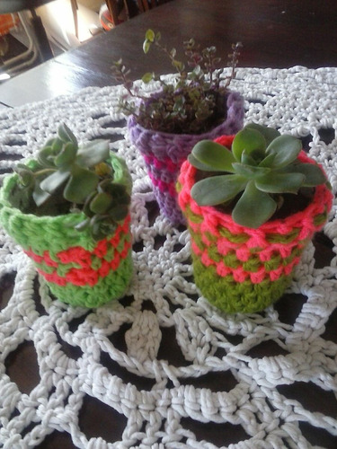 Plantas Con Maceta Decorada Crochet #suculentas' '