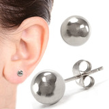 Topos Aretes Plata  Dama Baño De Oro Blanco Rodio Mujer