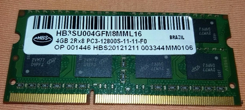 Memoria Note 4gb Ddr3 12800s Hbs 2rx8 Gateway