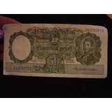 Antiguo Billete Argentino De 50 Pesos Impecable.