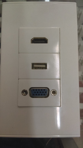 Toma De Pared Faceplate Puertos Hdmi Usb Y Vga Iva Incluido