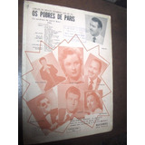 Partitura Os Pobres De Paris Acordeon  1954