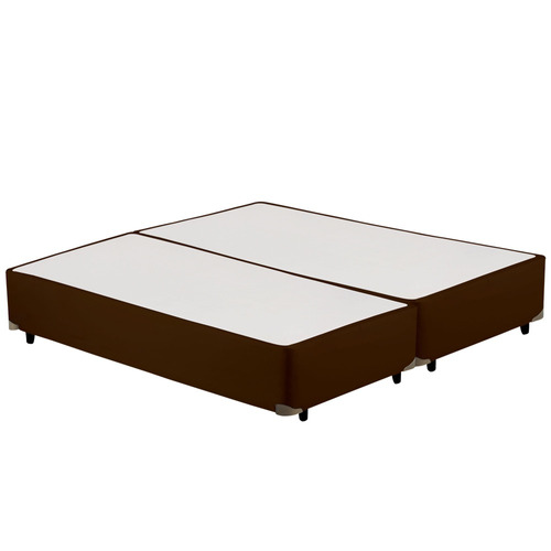 Cama Box Bipartido Queen Size Corano Marrom Universal - 158x198 (bipartido) - Queen Size