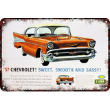 Poster Carteles Antiguos Chapa 60x40cm Chevrolet 1957 Au-140