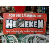 Cartel Enlozado Antiguo Heineken